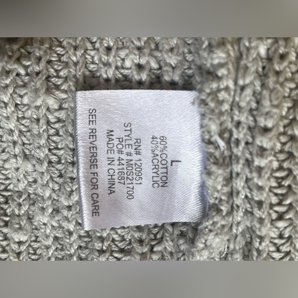 Hippie Rose Chunky Knit Sweater Size L V-neck & Back Buttons Cropped 2-way Wear - Picture 5 of 6